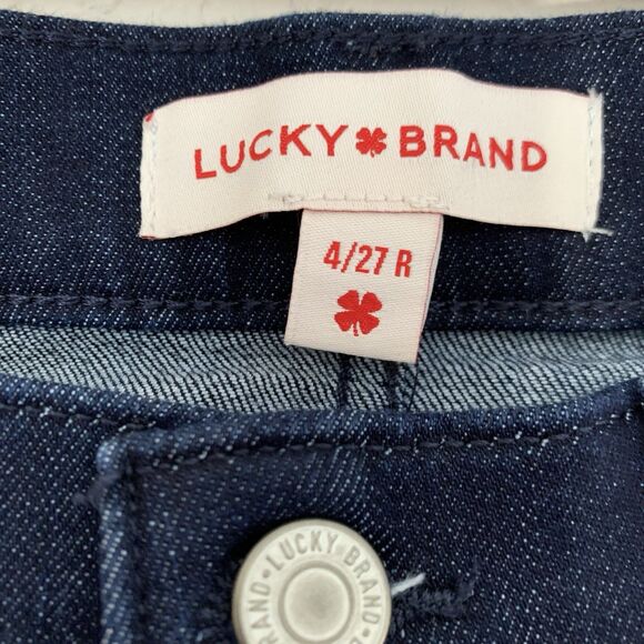 Lucky Brand Jeans Women 4/27 Dark Blue Denim Flare Mid Rise Sweet Stretch Preppy - Picture 10 of 11